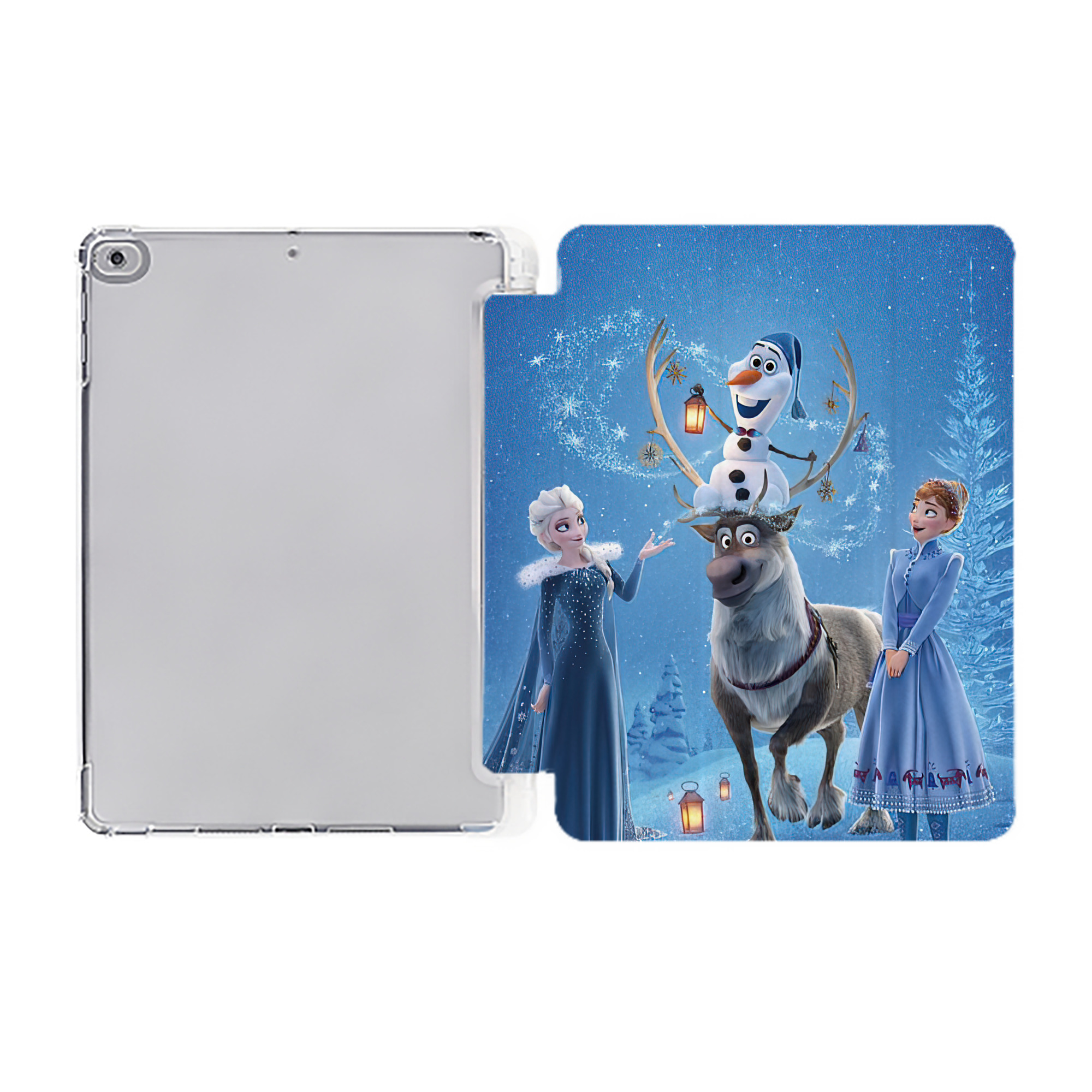 （画像用） アナと雪の女王 アンナ エルサ Frozen Anna Elsa IPad ケース ペン収納付き 三つ折りスタンド PUレザー×シリコン 対応機種9.5/10.5/10.9インチ